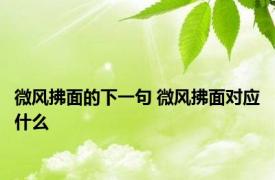 微风拂面的下一句 微风拂面对应什么 