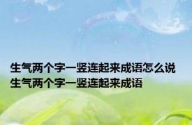 生气两个字一竖连起来成语怎么说 生气两个字一竖连起来成语