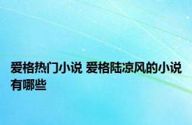 爱格热门小说 爱格陆凉风的小说有哪些