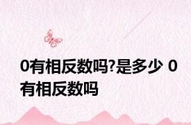 0有相反数吗?是多少 0有相反数吗