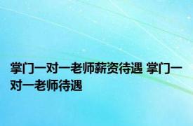 掌门一对一老师薪资待遇 掌门一对一老师待遇 