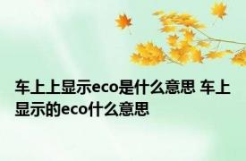 车上上显示eco是什么意思 车上显示的eco什么意思