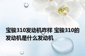 宝骏310发动机咋样 宝骏310的发动机是什么发动机