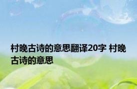 村晚古诗的意思翻译20字 村晚古诗的意思 