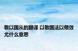 敬以国从的翻译 以敬国法以儆效尤什么意思