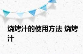 烧烤汁的使用方法 烧烤汁 