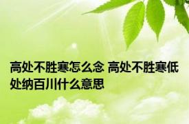 高处不胜寒怎么念 高处不胜寒低处纳百川什么意思