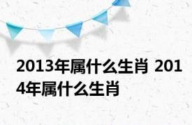 2013年属什么生肖 2014年属什么生肖 