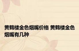 黄鹤楼金色烟嘴价格 黄鹤楼金色烟嘴有几种