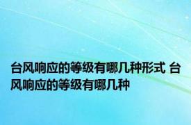 台风响应的等级有哪几种形式 台风响应的等级有哪几种