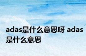 adas是什么意思呀 adas是什么意思 