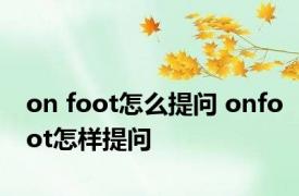 on foot怎么提问 onfoot怎样提问