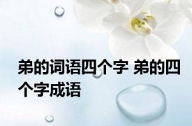 弟的词语四个字 弟的四个字成语