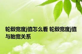 轮毂宽度j值怎么看 轮毂宽度j值与胎宽关系