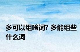 多可以组啥词? 多能组些什么词