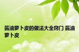 酱油萝卜皮的做法大全窍门 酱油萝卜皮 