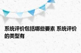 系统评价包括哪些要素 系统评价的类型有