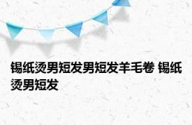 锡纸烫男短发男短发羊毛卷 锡纸烫男短发 