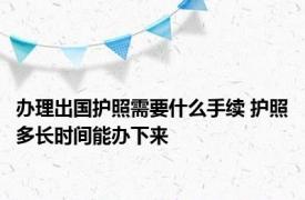 办理出国护照需要什么手续 护照多长时间能办下来