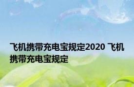 飞机携带充电宝规定2020 飞机携带充电宝规定 