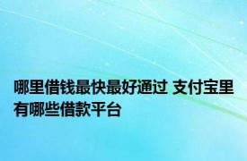 哪里借钱最快最好通过 支付宝里有哪些借款平台