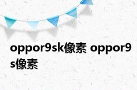 oppor9sk像素 oppor9s像素 