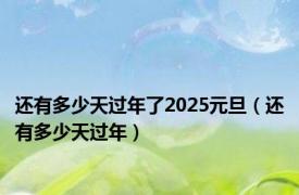 还有多少天过年了2025元旦（还有多少天过年）