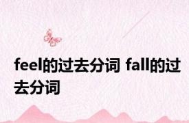 feel的过去分词 fall的过去分词 