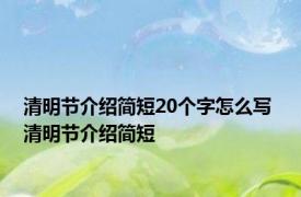 清明节介绍简短20个字怎么写 清明节介绍简短