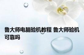 鲁大师电脑验机教程 鲁大师验机可靠吗