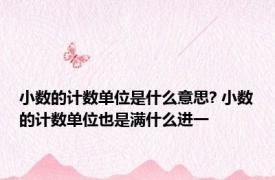 小数的计数单位是什么意思? 小数的计数单位也是满什么进一