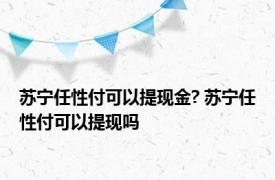 苏宁任性付可以提现金? 苏宁任性付可以提现吗 