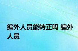 编外人员能转正吗 编外人员 