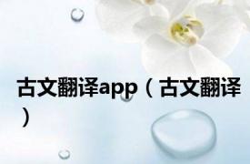 古文翻译app（古文翻译）