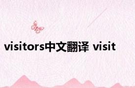 visitors中文翻译 visit 