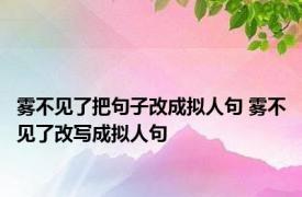 雾不见了把句子改成拟人句 雾不见了改写成拟人句 