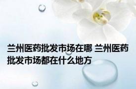 兰州医药批发市场在哪 兰州医药批发市场都在什么地方