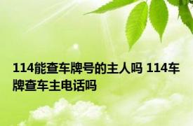 114能查车牌号的主人吗 114车牌查车主电话吗 