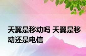 天翼是移动吗 天翼是移动还是电信 