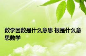 数学因数是什么意思 根是什么意思数学