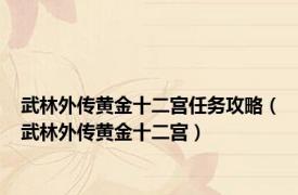 武林外传黄金十二宫任务攻略（武林外传黄金十二宫）