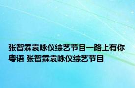 张智霖袁咏仪综艺节目一路上有你粤语 张智霖袁咏仪综艺节目 