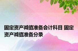 固定资产减值准备会计科目 固定资产减值准备分录 