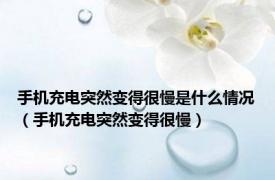 手机充电突然变得很慢是什么情况（手机充电突然变得很慢）