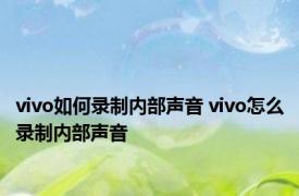 vivo如何录制内部声音 vivo怎么录制内部声音 