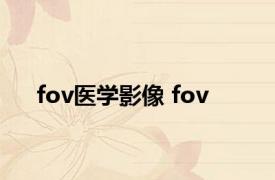 fov医学影像 fov 