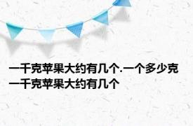 一千克苹果大约有几个.一个多少克 一千克苹果大约有几个 