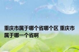 重庆市属于哪个省哪个区 重庆市属于哪一个省啊