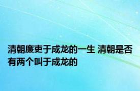 清朝廉吏于成龙的一生 清朝是否有两个叫于成龙的