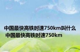 中国最快高铁时速750km叫什么 中国最快高铁时速750km 